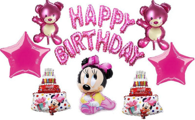 

AMFIN Printed Happy Birthday Letter Foil Balloon For Birthday Party Supplies , Happy Birthday Decoration Combo / Minnie Party Supplies Balloon(Multicolor, Pack of 20)
