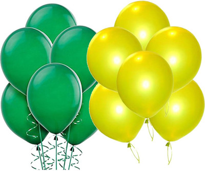 Ishant Creation Solid balloon225 Balloon(Green, Yellow, Pack of 100)