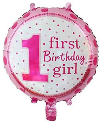 

AMFIN Printed 18 Inch (Pack Of 2) First Birthday Girl Polka Foil Balloon / Birthday Party / Baby Shower Decoration Balloon(Multicolor, Pack of 2)
