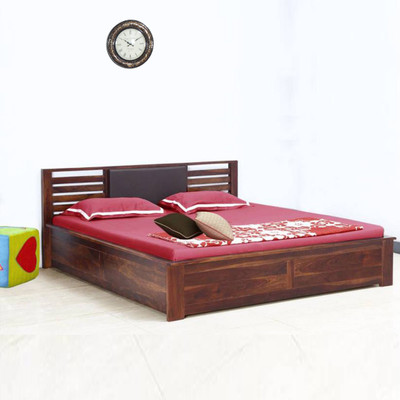 

Vintej Home Horizon Box Sheesham Solid Wood King Bed(Finish Color - Provincial Teak)