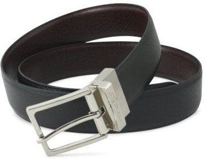 Peter England Men Black, Tan Synthetic Belt