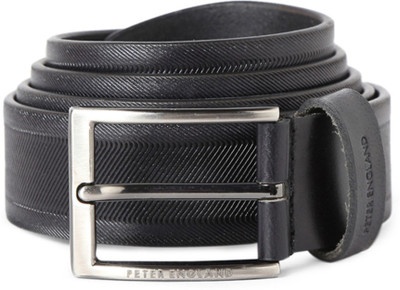 

Peter England Men Black Genuine Leather Belt