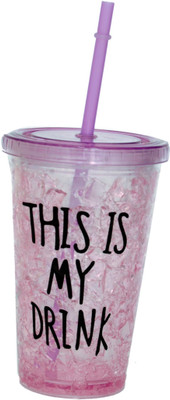 

DINAARKAN FROSTY PURPLE TRANSPARENT GLASS WITH STRAW 450 ml 450 ml Sipper(Pack of 1, Purple)