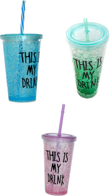 

DINAARKAN COMBO OF FROSTY GREEN, BLUE AND PURPLE TRANSPARENT GLASS WITH STRAW 450 ml 450 ml Sipper(Pack of 3, Green, Blue, Purple), Blue;green;purple