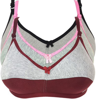 X-WELL Women T-Shirt Non Padded Bra(Multicolor)