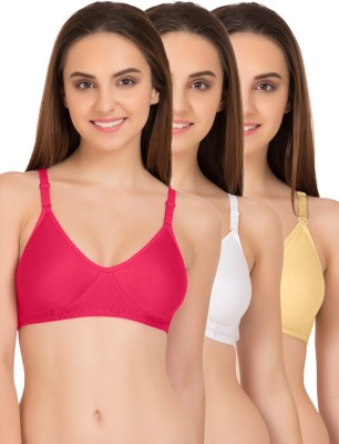TWEENS by Belle Lingeries Beige Pink White Concealer Non Padded Triple Layered Full Coverage Pack of 3 Women T-Shirt Non Padded Bra(White, Pink, Beige)