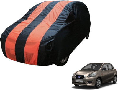 MOCKHE Car Cover For Datsun Go (Without Mirror Pockets)(Blue, Orange)