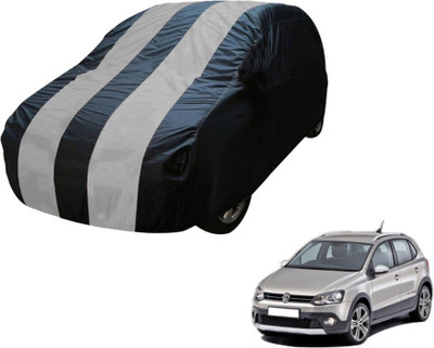 MOCKHE Car Cover For Volkswagen Polo Cross (Without Mirror Pockets)(Blue, Silver)
