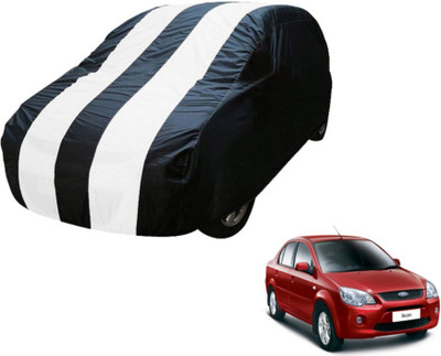 MOCKHE Car Cover For Ford Ikon (Without Mirror Pockets)(Blue, White)