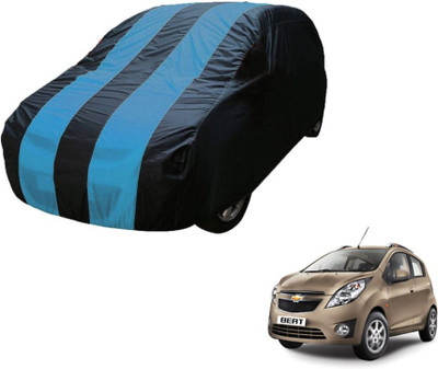 MOCKHE Car Cover For Chevrolet Beat (Without Mirror Pockets)(Blue)