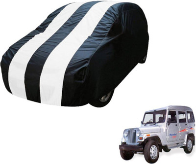 MOCKHE Car Cover For Mahindra Marshal (Without Mirror Pockets)(Blue, White)