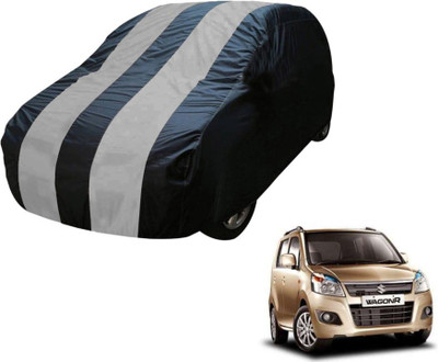 MOCKHE Car Cover For Maruti Suzuki WagonR (Without Mirror Pockets)(Blue, Silver)