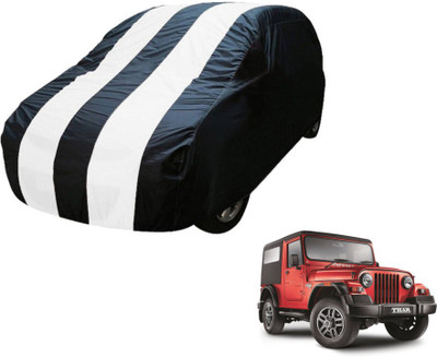 Flipkart SmartBuy Car Cover For Mahindra Thar (Without Mirror Pockets)(Blue, White)