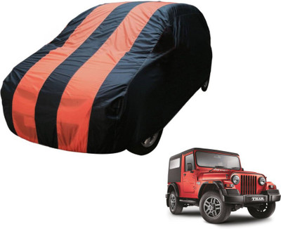 MOCKHE Car Cover For Mahindra Thar (Without Mirror Pockets)(Blue, Orange)