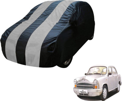 MOCKHE Car Cover For HM Ambassador (Without Mirror Pockets)(Blue, Silver)
