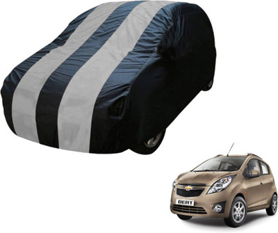 MOCKHE Car Cover For Chevrolet Beat (Without Mirror Pockets)(Blue, Silver)