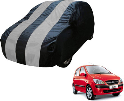 MOCKHE Car Cover For Hyundai Getz (Without Mirror Pockets)(Blue, Silver)