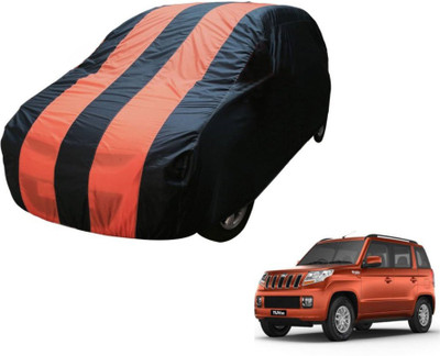 MOCKHE Car Cover For Mahindra TUV300 (Without Mirror Pockets)(Blue, Orange)