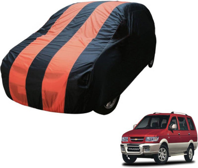 MOCKHE Car Cover For Chevrolet Tavera (Without Mirror Pockets)(Blue, Orange)