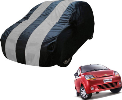 MOCKHE Car Cover For Chevrolet Spark (Without Mirror Pockets)(Blue, Silver)