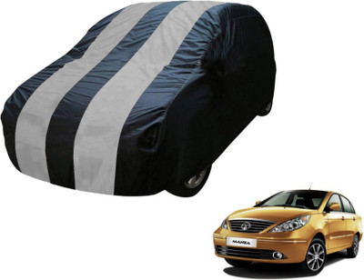 MOCKHE Car Cover For Tata Manza (Without Mirror Pockets)(Blue, Silver)