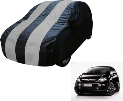 MOCKHE Car Cover For Fiat Punto Evo (Without Mirror Pockets)(Blue, Silver)