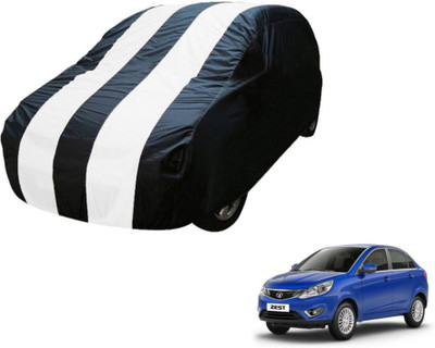 MOCKHE Car Cover For Tata Zest (Without Mirror Pockets)(Blue, White)