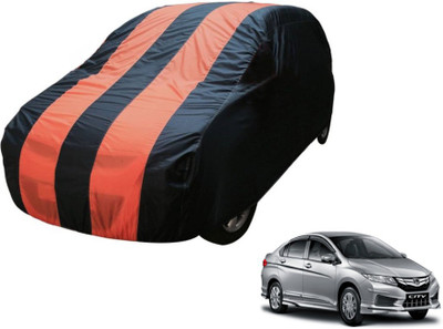 MOCKHE Car Cover For Honda City i-Dtec (Without Mirror Pockets)(Blue, Orange)