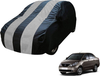 MOCKHE Car Cover For Tata Indigo CS (Without Mirror Pockets)(Blue, Silver)
