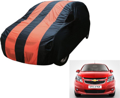 Flipkart SmartBuy Car Cover For Chevrolet UVA (Without Mirror Pockets)(Blue, Orange)