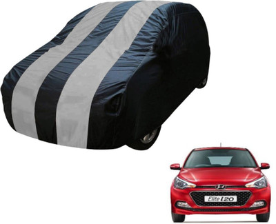 MOCKHE Car Cover For Hyundai Elite i20 (Without Mirror Pockets)(Blue, Silver)