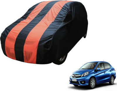 MOCKHE Car Cover For Honda Amaze (Without Mirror Pockets)(Blue, Orange)
