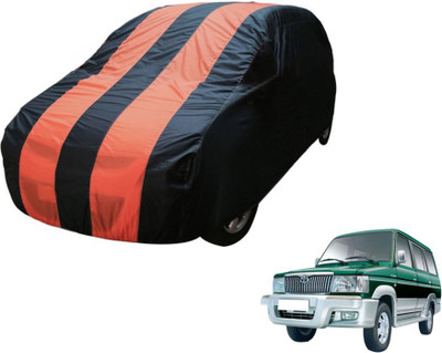 MOCKHE Car Cover For Toyota Qualis (Without Mirror Pockets)(Blue, Orange)