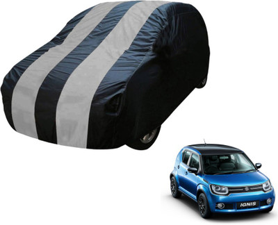 MOCKHE Car Cover For Maruti Suzuki Ignis (Without Mirror Pockets)(Blue, Silver)