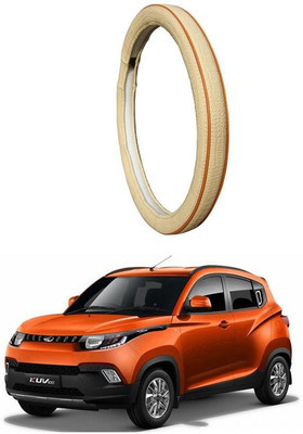 AUTO PEARL Steering Cover For Mahindra KUV 100(Diamond Beige Red, Leatherite)