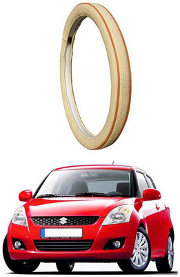 AUTO PEARL Steering Cover For Maruti Swift(Diamond Beige Red, Leatherite)