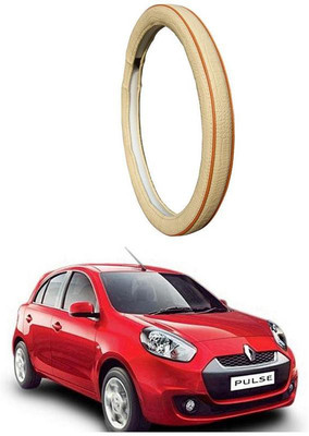 AUTO PEARL Steering Cover For Renault Pulse(Diamond Beige Red, Leatherite)