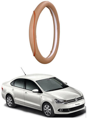 AUTO PEARL Steering Cover For Volkswagen Vento(Beige, Leatherite)