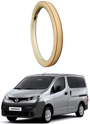 AUTO PEARL Steering Cover For Nissan Evalia(Diamond Beige Red, Leatherite)