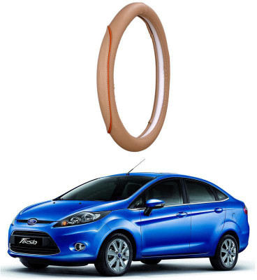 AUTO PEARL Steering Cover For Ford Fiesta(Beige, Leatherite)