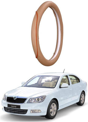AUTO PEARL Steering Cover For Skoda Laura(Beige, Leatherite)