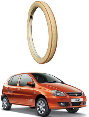 AUTO PEARL Steering Cover For Tata Indica(Diamond Beige Red, Leatherite)