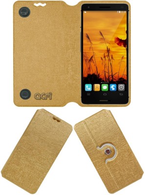 ACM Flip Cover for InFocus M808(Gold, Cases with Holder, Pack of: 1)
