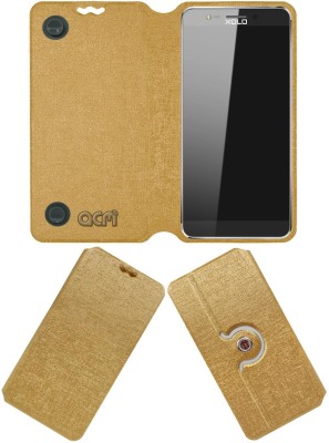 ACM Flip Cover for XOLO One HD(Gold, Cases with Holder, Pack of: 1)