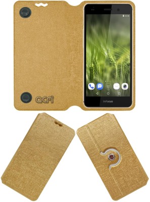 ACM Flip Cover for Infocus M808i(Gold, Cases with Holder, Pack of: 1)