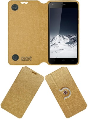 ACM Flip Cover for Swipe Konnect Grand(Gold, Cases with Holder, Pack of: 1)