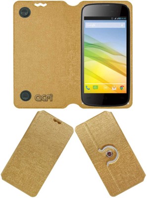 ACM Flip Cover for Lava Iris 450 Colour Plus(Gold, Cases with Holder, Pack of: 1)