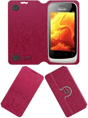 ACM Flip Cover for Celkon A85(Pink, Cases with Holder, Pack of: 1)