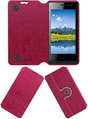 ACM Flip Cover for Intex Aqua Y2+ Plus(Pink, Cases with Holder, Pack of: 1)