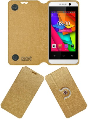 ACM Flip Cover for Videocon Infinium Z50q Lite(Gold, Cases with Holder, Pack of: 1)